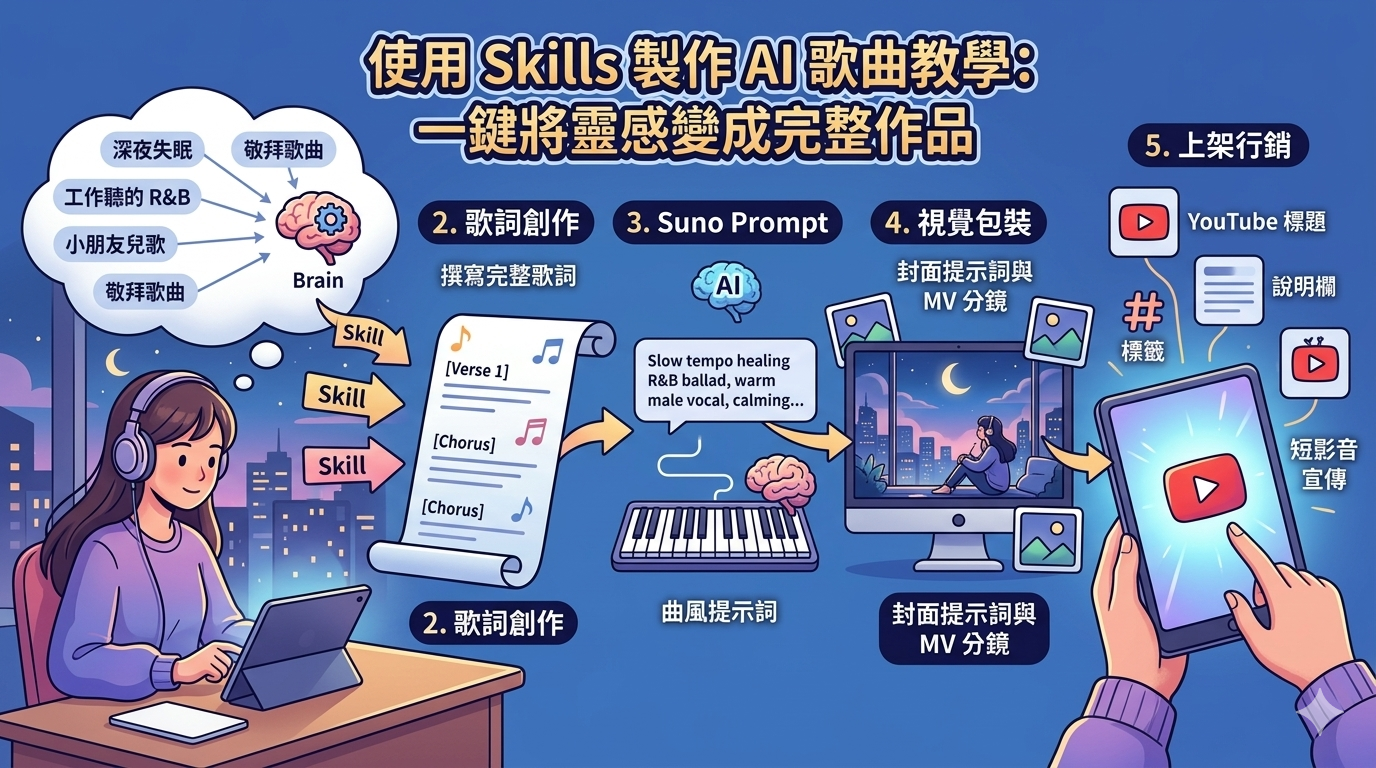 如何使用 Skills 製作 AI 歌曲教學